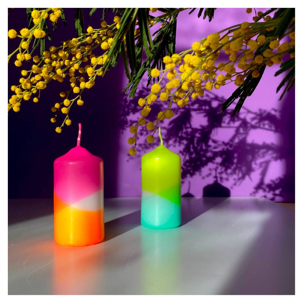 Pink Stories Dip Dye Neon Candles